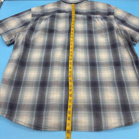 Carhartt Men’s Relaxed Casual Button Down Shirt Gray and White 2XL - Picture 10 of 13
